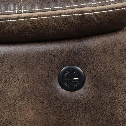 Wallace & Bay - Hooper Dark Brown Reclining Loveseat with Dual Recliners, Hidden Storage, And USB Charging Station - U510474 veiw 2