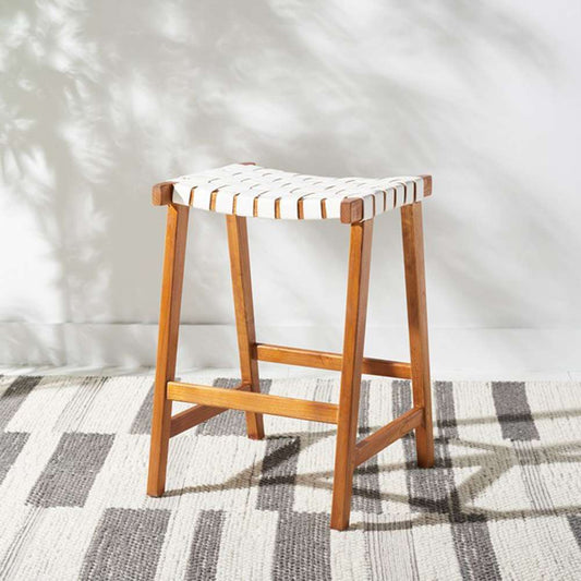 Safavieh - Abreu Rectangle Counter Stool - White - Natural - BST1013D veiw 2