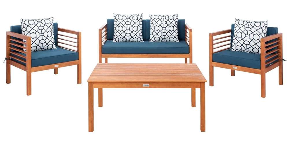 Safavieh - Alda 4 Piece Set - Natural - Nvy + Trellis P - PAT7033E veiw 1