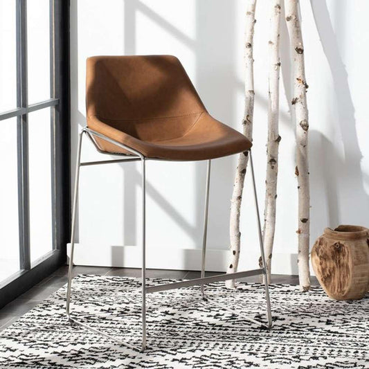 Safavieh - Alexis Midcentury Counterstool - Cognac - Silver - BST3000C veiw 2