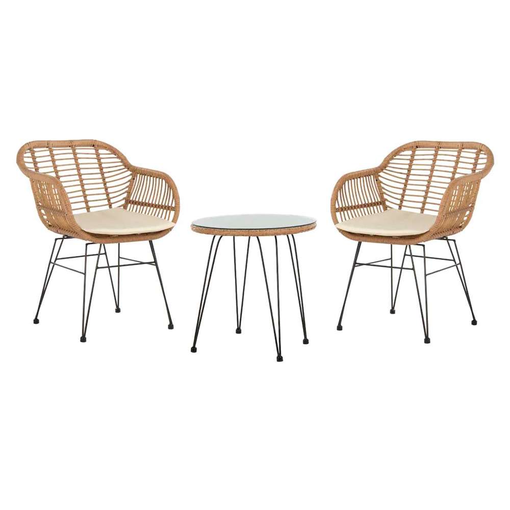 Safavieh - Alton 3Pc Lounge Set - Brown - White - PAT9004A veiw 1
