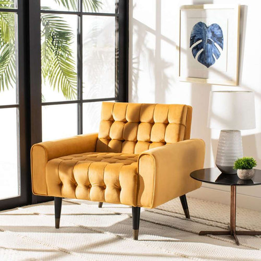 Safavieh - Amaris Tufted Accent Chair - Marigold - Black - ACH4503B veiw 2