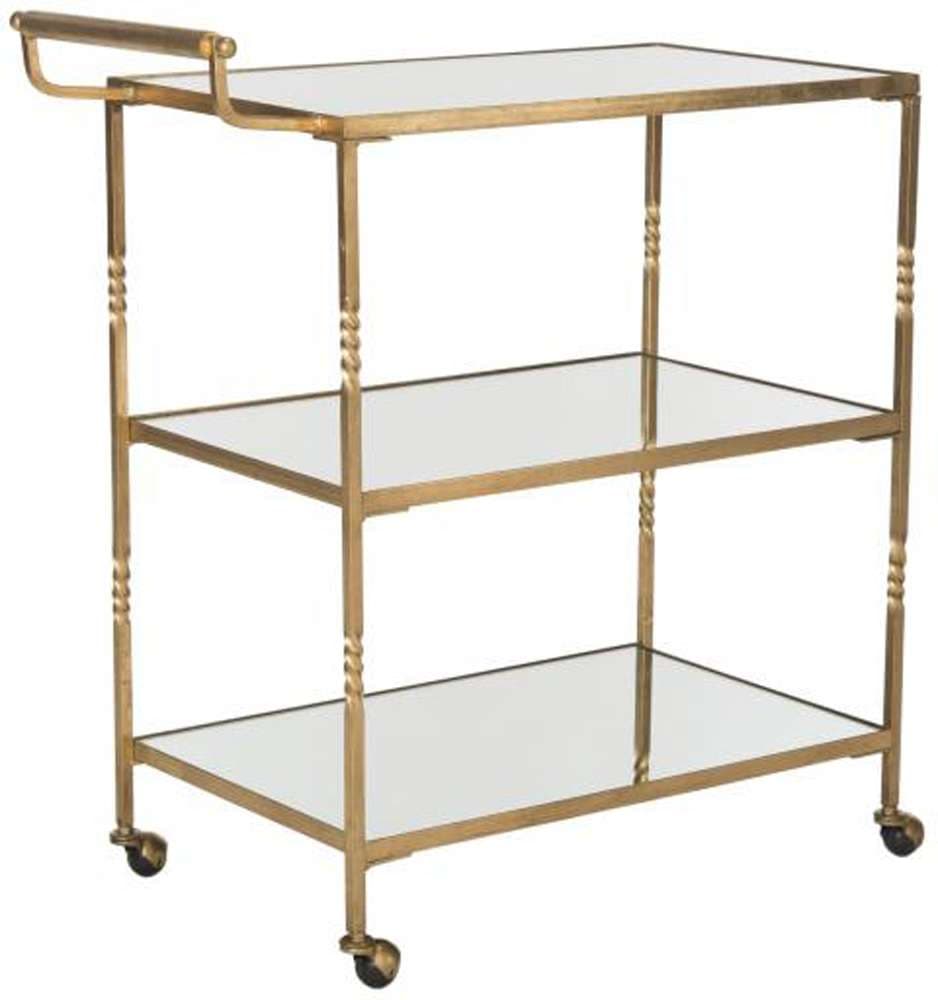 Safavieh - Aurelius Bar Cart - Gold - Mirror - FOX2557B veiw 3