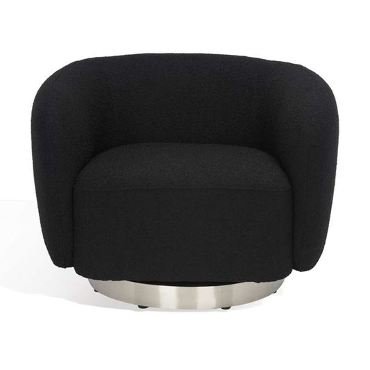 Safavieh - Bernard Swivel Accent Chair - Black - Chrome - SFV5018B veiw 2