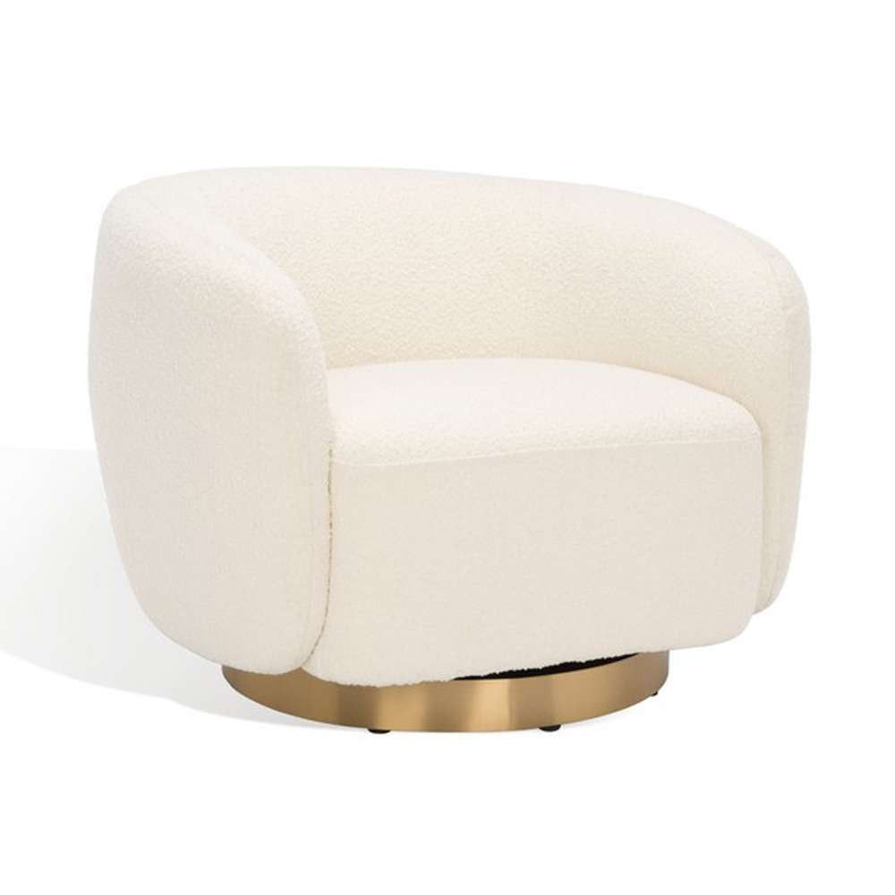 Safavieh - Bernard Swivel Accent Chair - Ivory - Gold - SFV5018A veiw 4