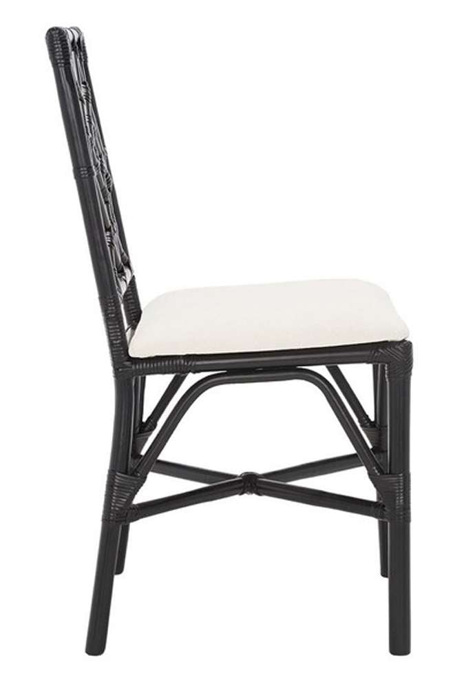 Safavieh - Bhumi Accent Chair W/ Cushion - White - Black (Set of 2) - ACH6509C-SET2 veiw 4