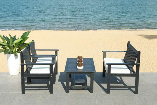 Safavieh - Burbank 4 Pc Outdoor Set - Black - Beige - PAT7006C veiw 2