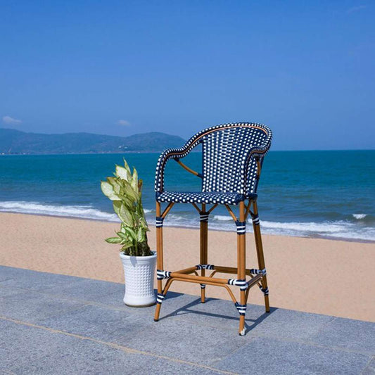 Safavieh - California Barstool W Arms - Navy - White - PAT7535E veiw 2