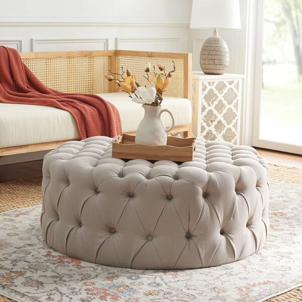 Safavieh - Charlene Ottoman - Taupe - MCR4638A veiw 2