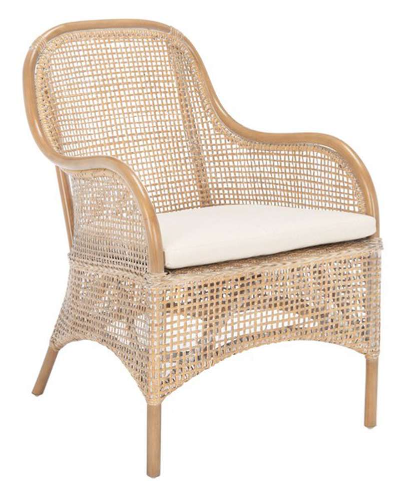 Safavieh - Charlie Rttn Acct Chair W/Cush - White - Grey White Wash - ACH6514B veiw 4