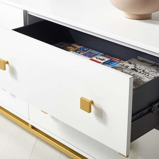 Safavieh - Claudette 4 Drawer Dresser - White - Gold - SFV2123A veiw 2