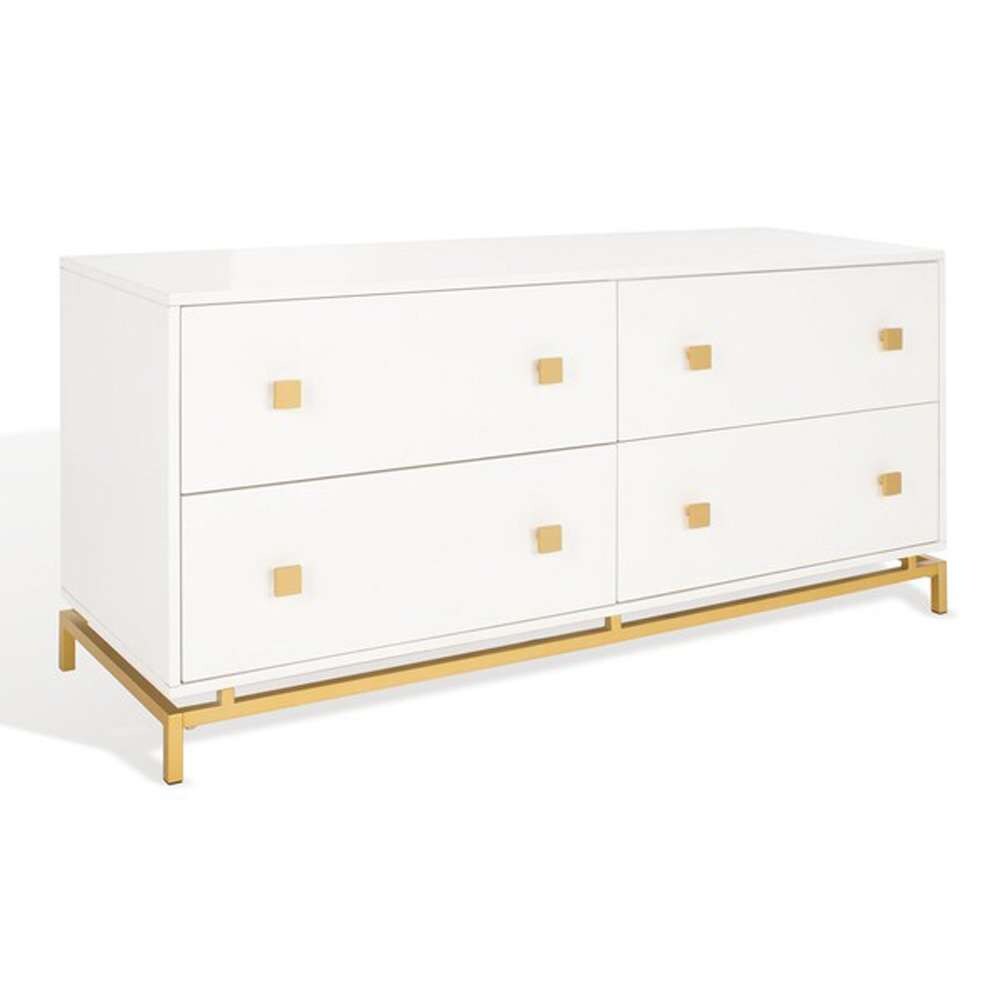 Safavieh - Claudette 4 Drawer Dresser - White - Gold - SFV2123A veiw 5