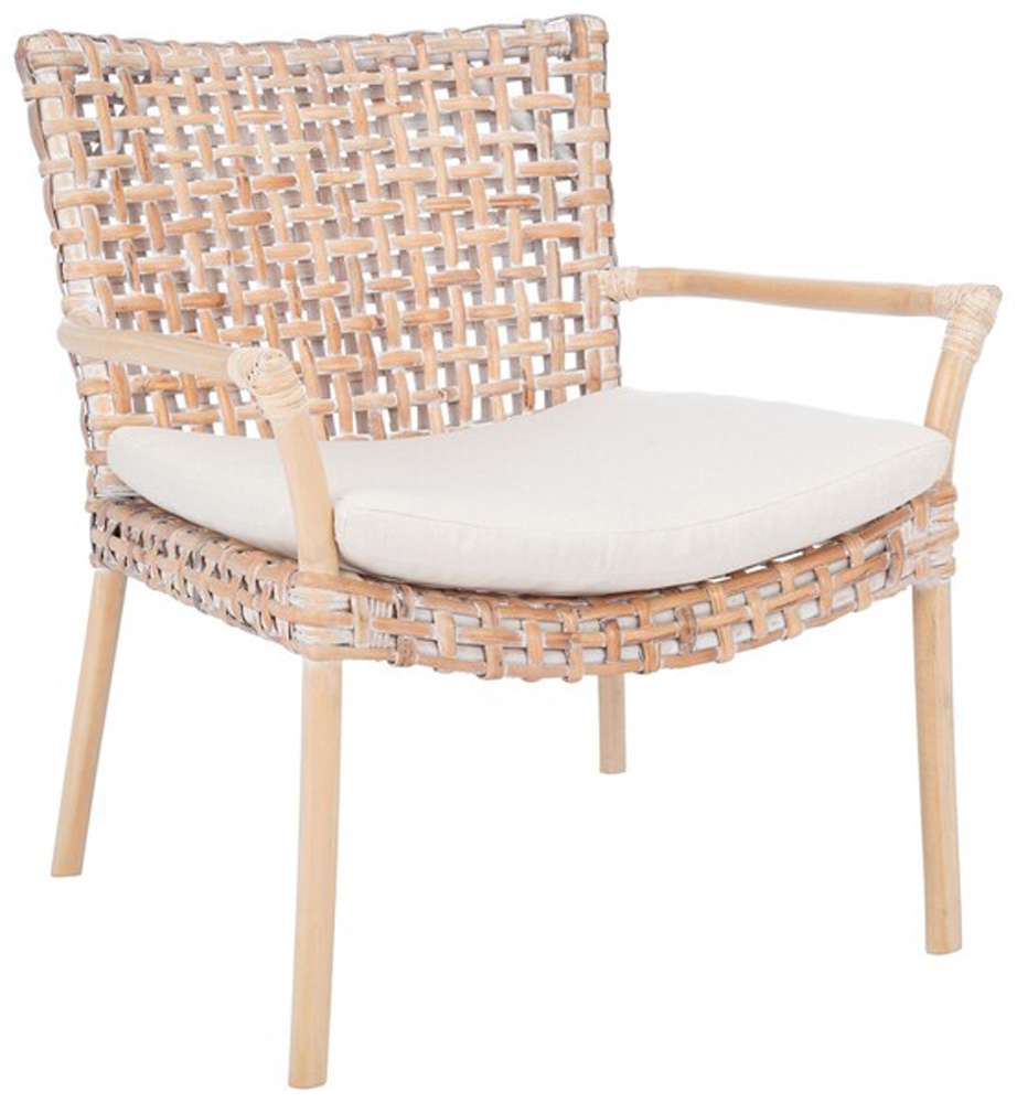Safavieh - Collette Rattn Acct Chair W/Ch - White - White Washed - ACH6515B veiw 4