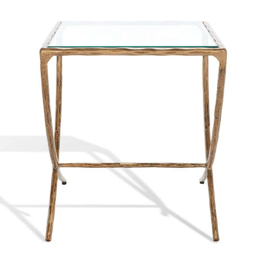 Safavieh - Debbie Square Metal Accent Table - Brass - SFV9523A veiw 2