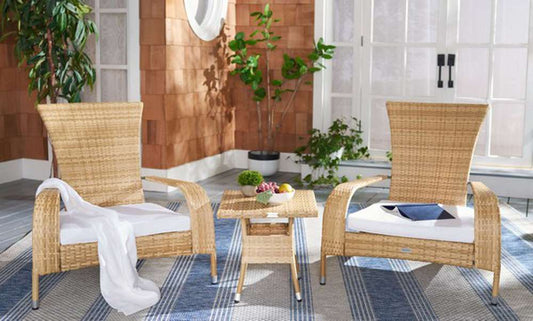 Safavieh - Edna 3Pc Lounge Set - Natural - White - PAT7719D veiw 2