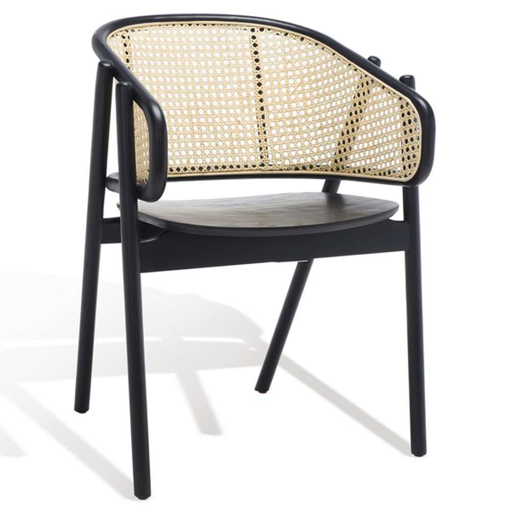 Safavieh - Emmy Rattan Back Dining Chair - Black - Natural - SFV4128A veiw 4