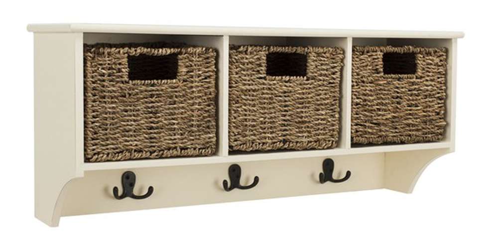 Safavieh - Finley Hanging 3 Basket Wall Rack - White - HAC5700C veiw 3