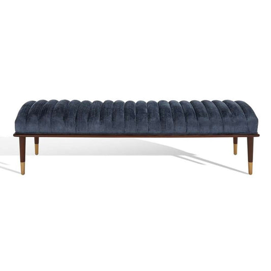 Safavieh - Flannery Mid-Century Bench - Dark Blue - Dark Brown - SFV9017D veiw 2