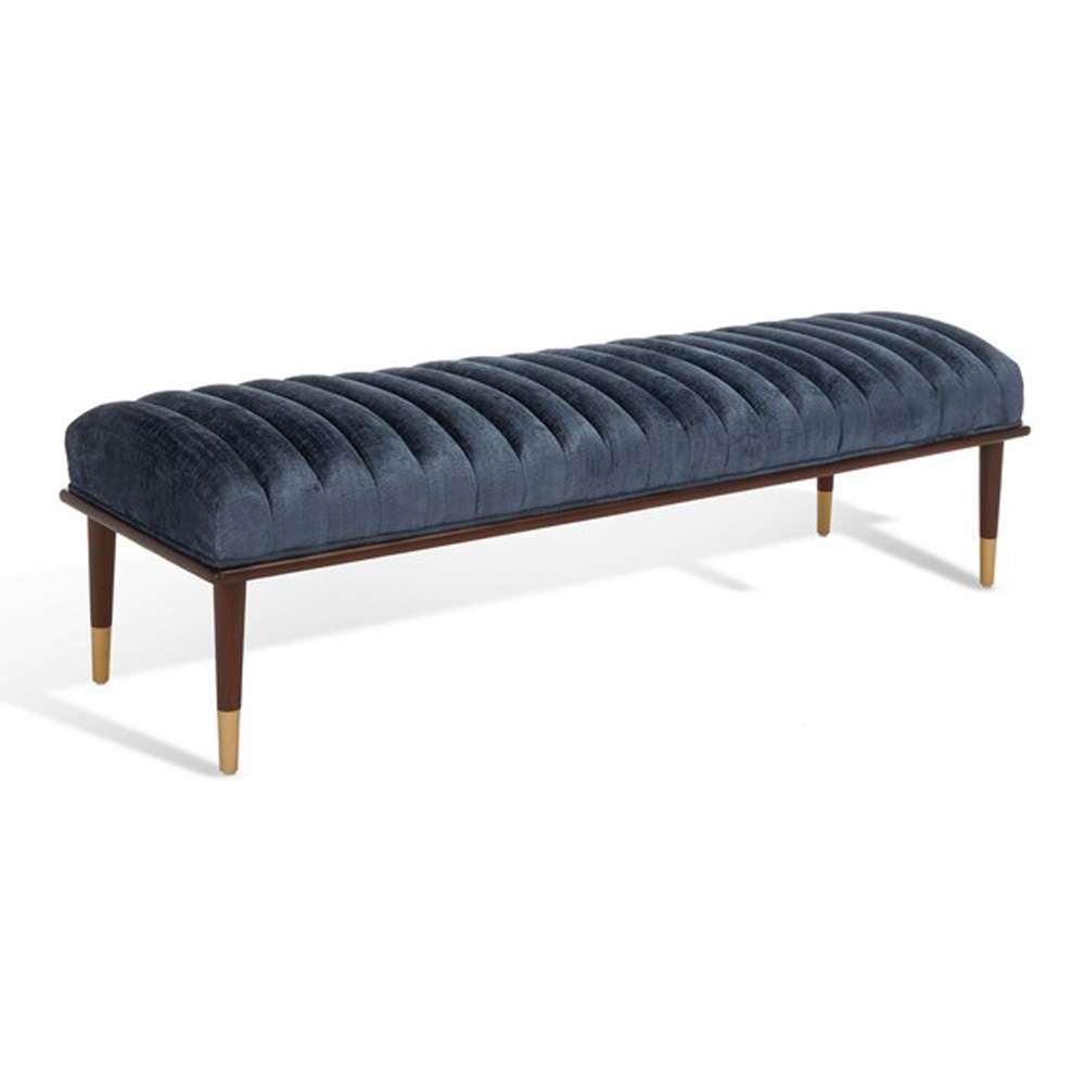 Safavieh - Flannery Mid-Century Bench - Dark Blue - Dark Brown - SFV9017D veiw 4