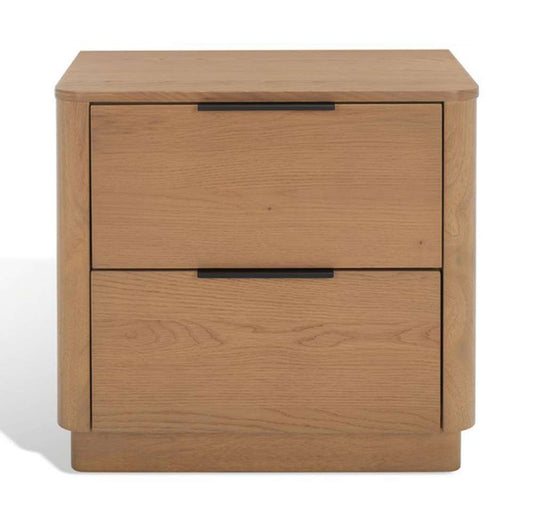 Safavieh - Gabrietta 2 Drawer Nightstand - Natural - Black - SFV2142A veiw 2