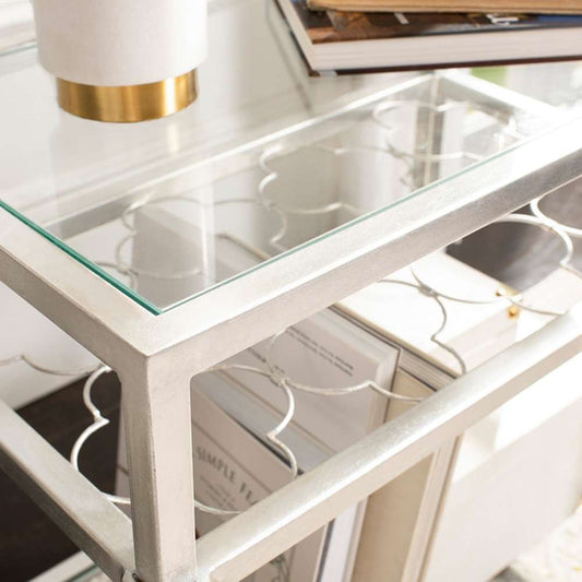 Safavieh - Hanzel Side Table - Silver - Glass - AMH8312B veiw 2