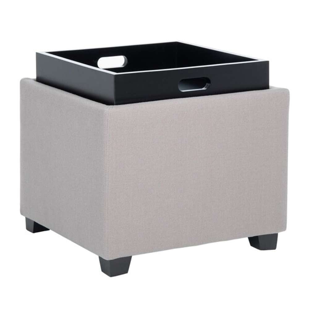 Safavieh - Harrison Single Tray Ottoman - Grey - HUD8233M veiw 3