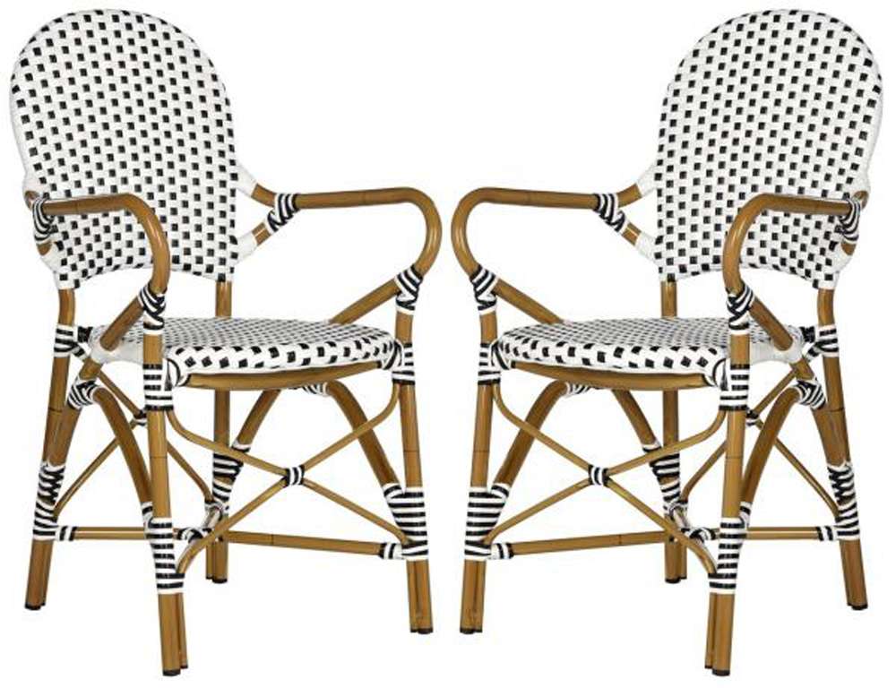 Safavieh - Hooper Arm Chair - Black - White (Set of 2) - FOX5209E-SET2 veiw 1