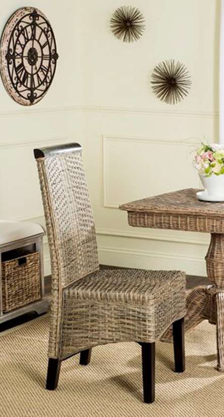 Safavieh - Ilya Wicker Dining Chair - Grey (Set of 2) - SEA8017A-SET2 veiw 1