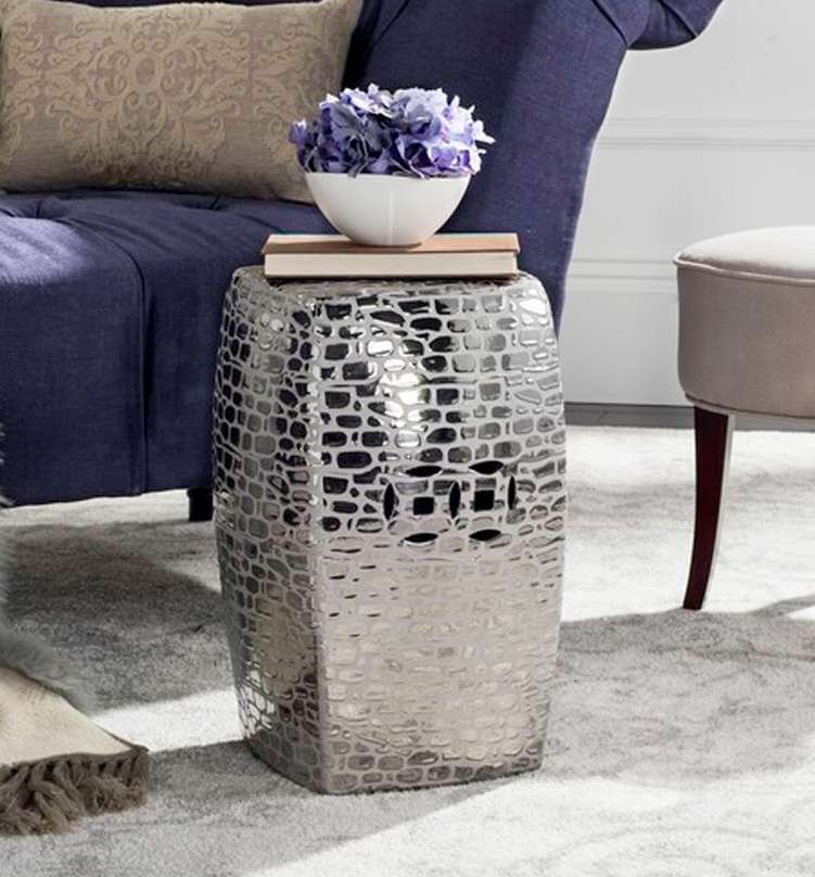 Safavieh - Jasmine Garden Stool - Silver - ACS4544B veiw 1
