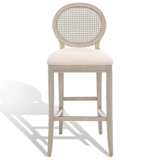 Safavieh - Karlee Rattan Back Barstool - Beige - Rustic Grey (Set of 2) - SFV2132A-SET2 veiw 2