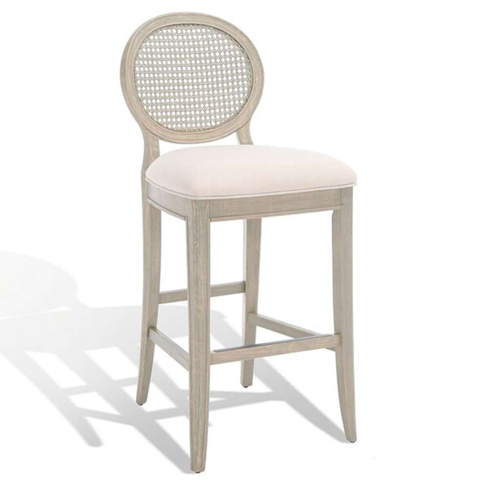 Safavieh - Karlee Rattan Back Barstool - Beige - Rustic Grey (Set of 2) - SFV2132A-SET2 veiw 4