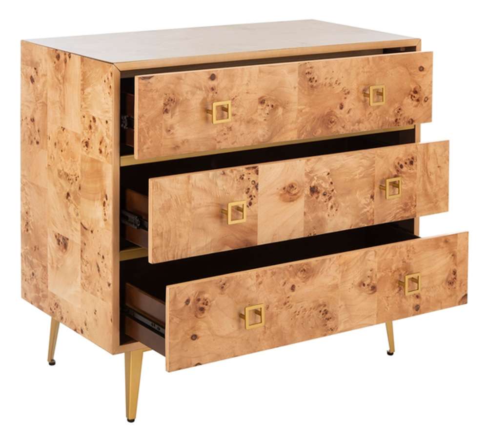 Safavieh - Katia 3 Drawer Chest - Natural - Gold - CHS6413A veiw 4