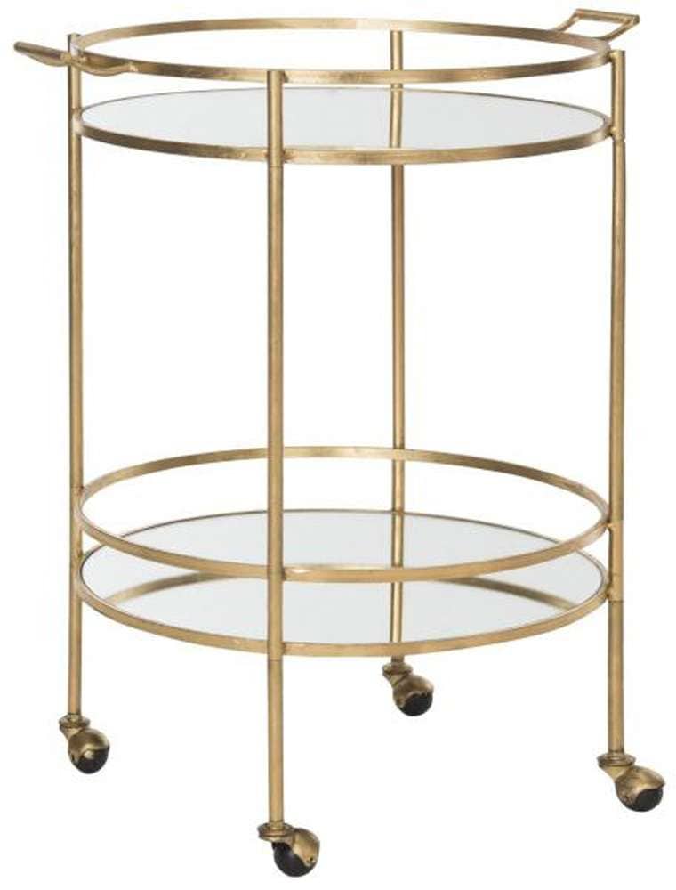Safavieh - Lavinia Bar Cart - Gold - Mirror - FOX2552B veiw 3