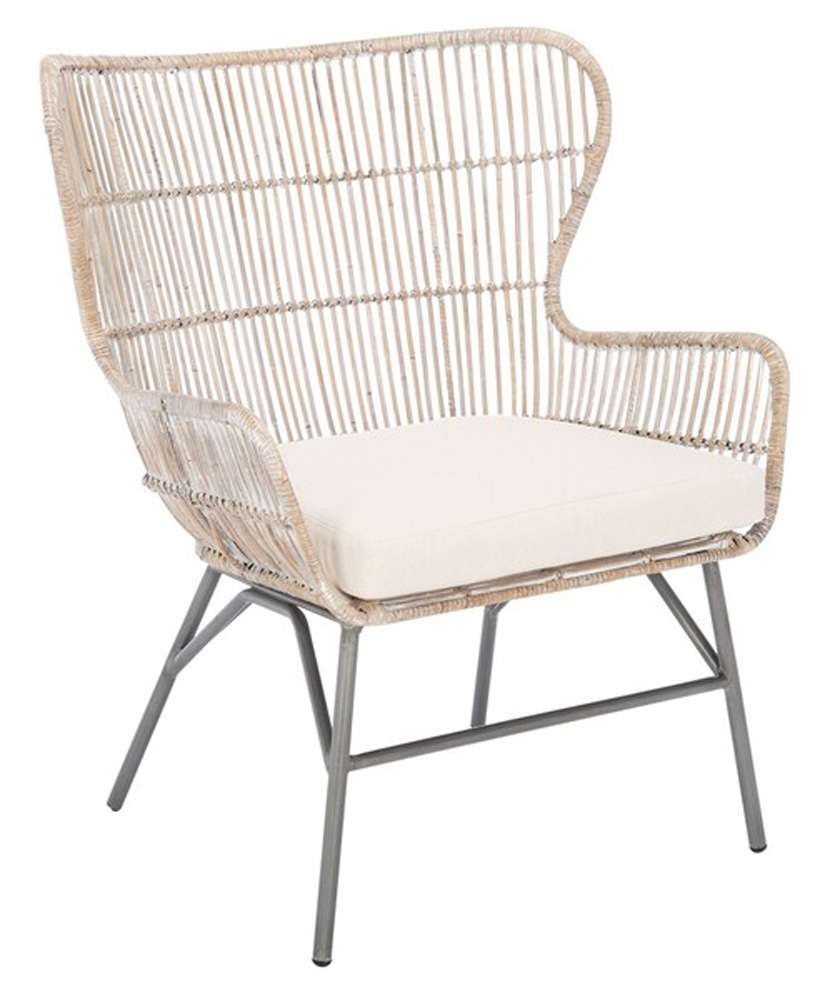 Safavieh - Lenu Rattan Acct Chair W/Cush - White - Grey White Wash - ACH6510A veiw 4