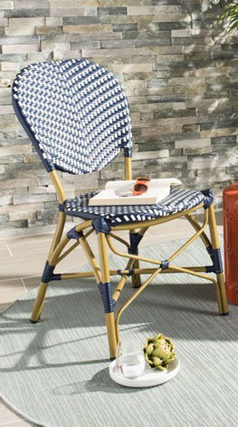 Safavieh - Lisbeth Side Chair - Navy - White (Set of 2) - PAT4010A-SET2 veiw 1