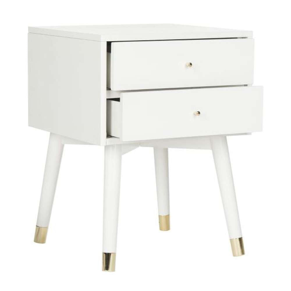 Safavieh - Lyla Retro Nightstand - White - Gold - FOX6234B veiw 3