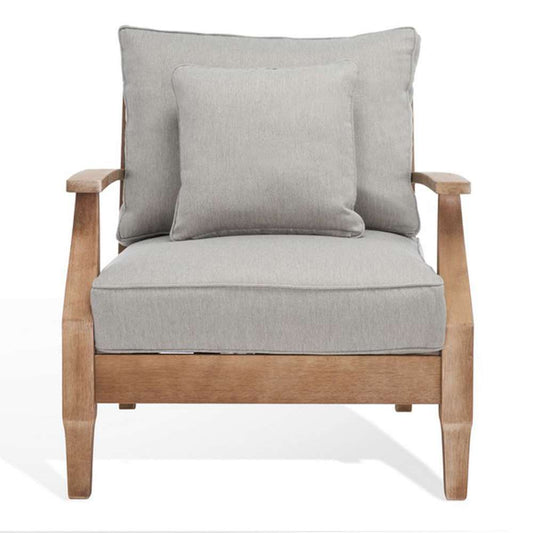 Safavieh - Martinique Wood Patio Armchair - Natural - Grey - CPT1011B veiw 2