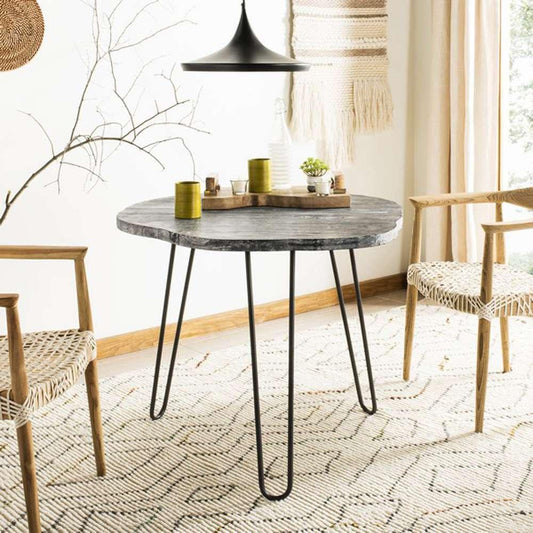 Safavieh - Mindy Dining Table - Black W- White Wash Distress - DTB6500B veiw 2