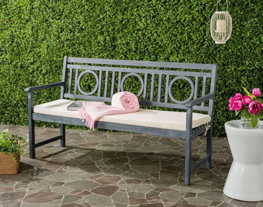 Safavieh - Montclair 3 Seat Bench - Ash Grey - Beige - PAT6736B veiw 2