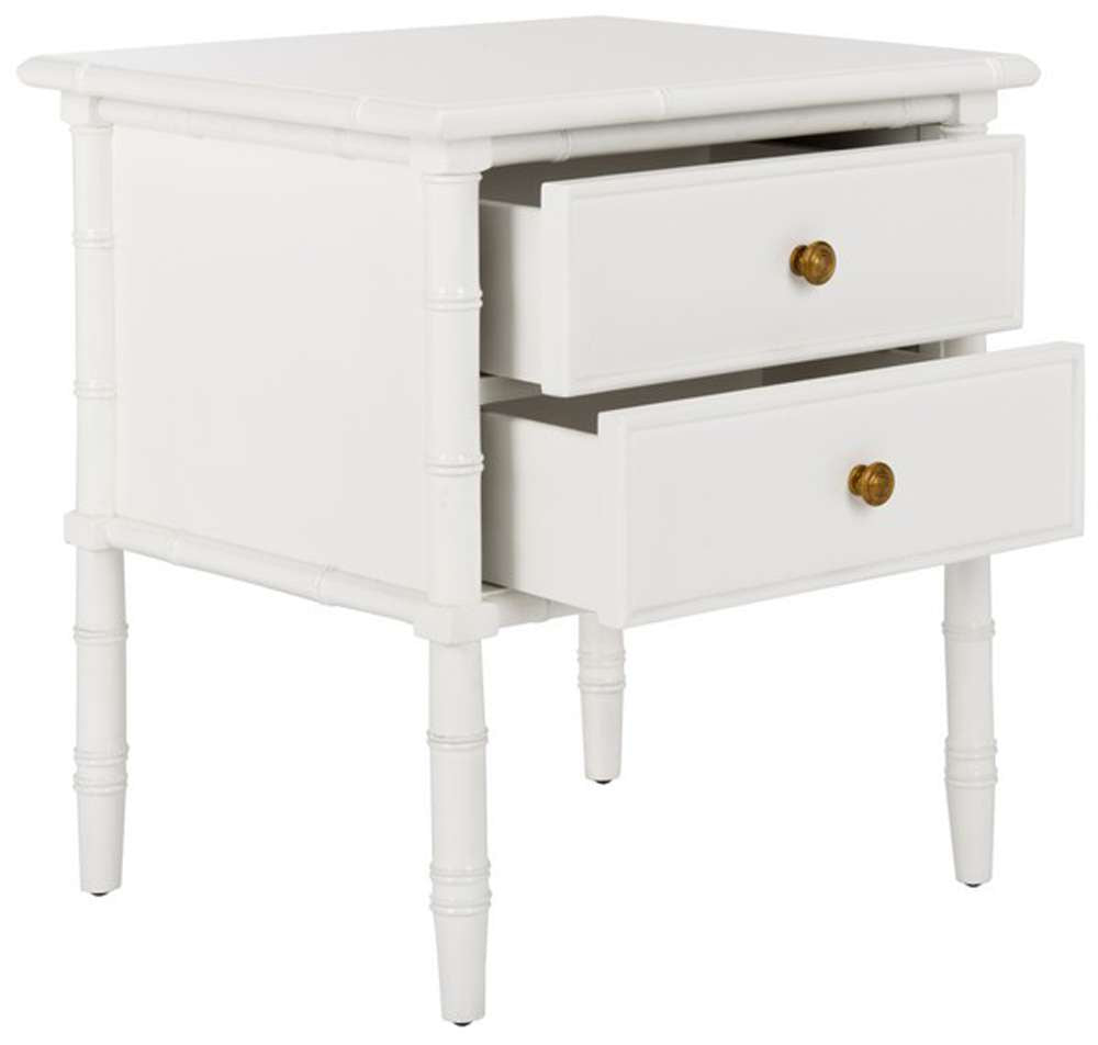 Safavieh - Niah 2 Drawer Nightstand - White - Gold - NST3501B veiw 4