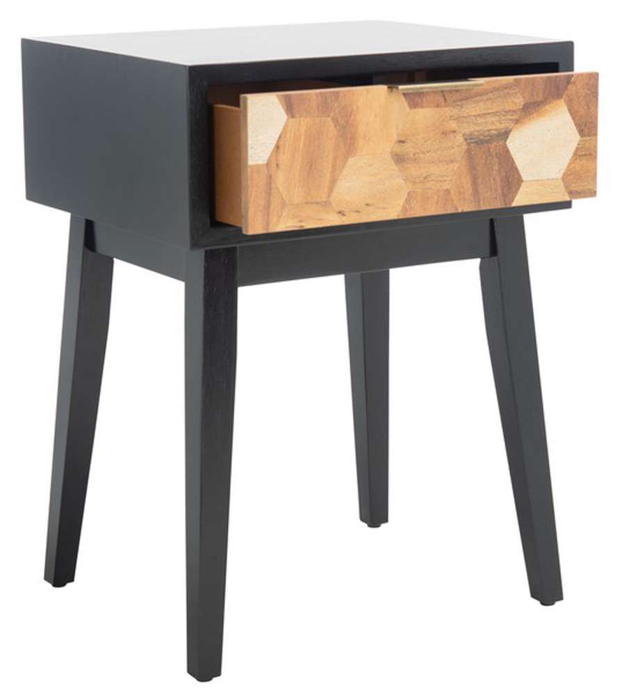 Safavieh - Nilo 1 Drawer Accent Table - Black - Natural - ACC6600B veiw 4
