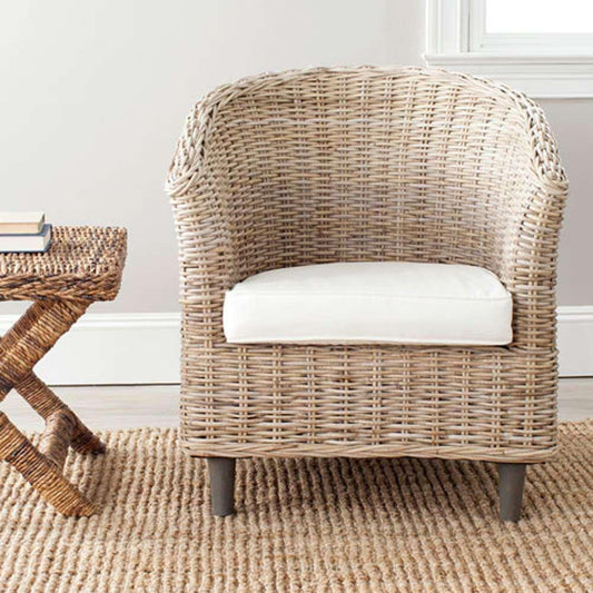 Safavieh - Omni Barrel Chair - White - Natural Unfinished - FOX6501C veiw 2
