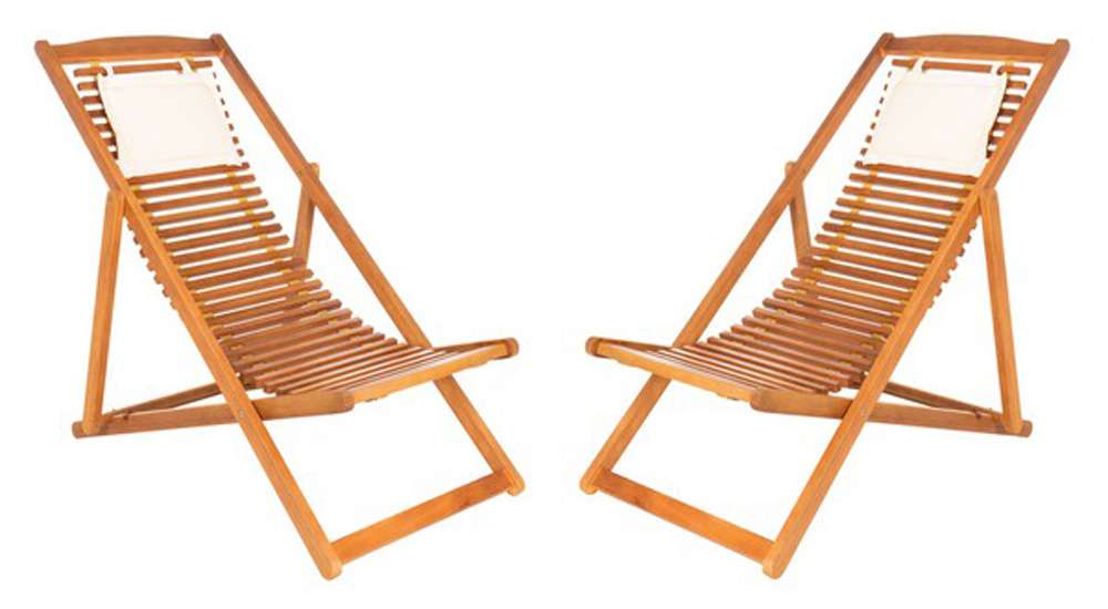Safavieh - Rendi Relax Chair With Pillow - Natural - Beige (Set of 2) - PAT7048B-SET2 veiw 1