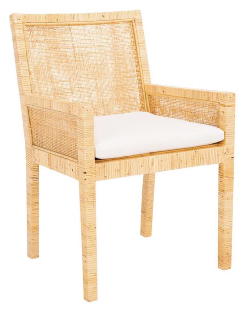 Safavieh - Sarai Accent Chair W/ Cushion - White - Natural - ACH6520A veiw 4