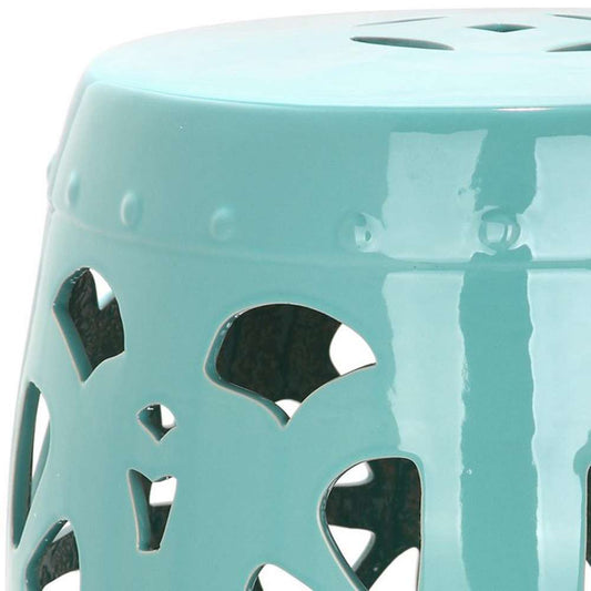 Safavieh - Stencil Blossom Garden Stool - Light Blue - ACS4536C veiw 2