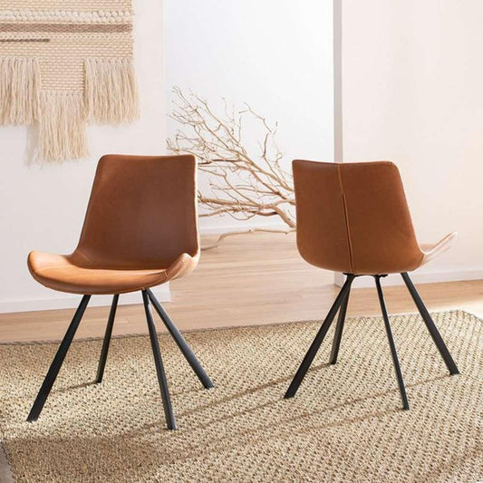 Safavieh - Terra Accent Chair - Cognac - Black (Set of 2) - ACH7004D-SET2 veiw 2