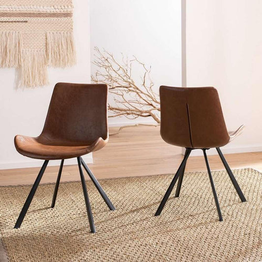 Safavieh - Terra Accent Chair - Light Brown - Black (Set of 2) - ACH7004C-SET2 veiw 2
