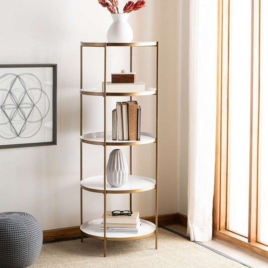 Safavieh - Tia Round 5 Tier Etagere - White - Brass - ETG3202A veiw 2