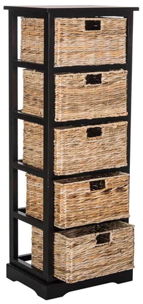Safavieh - Vedette 5 Basket Storage Tower - Distressed Black - AMH5739A veiw 3