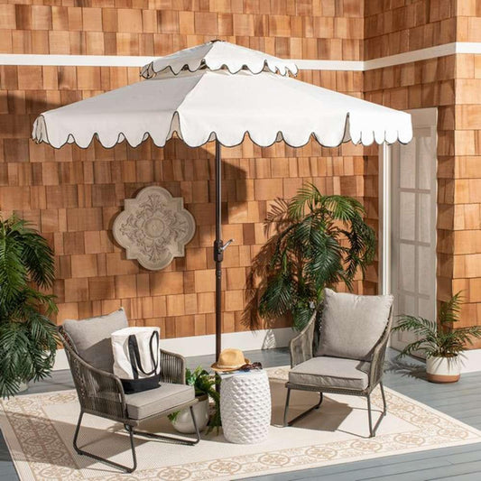 Safavieh - Venice 9Ft Double Top Umbrella - White - Black - PAT8210E veiw 2